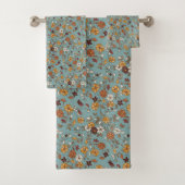 Retro boho bloemen patroon bad handdoek (Insitu)