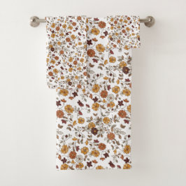 Retro boho bloemen patroon bad handdoek