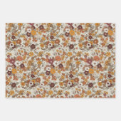 Retro boho bloemen patroon inpakpapier vel (Voorkant 3)