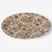 Retro boho bloemen patroon papieren bordje (Gekanteld)
