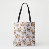 Retro boho bloemen patroon tote bag (Voorkant)