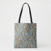 Retro boho bloemen patroon tote bag (Voorkant)