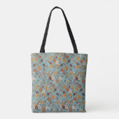 Retro boho bloemen patroon tote bag (Achterkant)