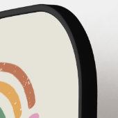 Retro Boho Bloemen Regenboog Inspiratie Quote Pickleball Paddle (Links Detail)