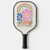 Retro Boho Bloemen Regenboog Inspiratie Quote Pickleball Paddle (Achterkant)