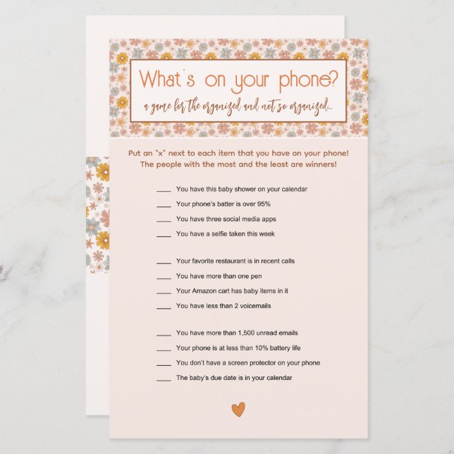 Retro Boho Bloemen Whats op je telefoon spel (Voorkant / Achterkant)