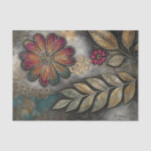Retro Boho Bloemendecoupage Tissuepapier (Voorkant)