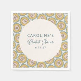 Retro Boho Bloemengeel Bruiloftsshower Servet