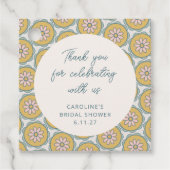 Retro Boho Bloemengeel Douane Shower Bedankt Bedankjes Labels (Voorkant)