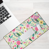 Retro boho bloementuin bureaumat