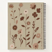 Retro Boho Bloemige Aangepaste Naam Notitieboek (Achterkant)