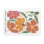 Retro Boho Bloemige Inspiratiequote Magneet (Horizontaal)