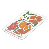 Retro Boho Bloemige Inspiratiequote Magneet (Linkerzijde)