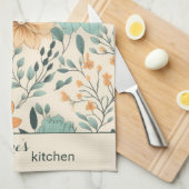 Retro Boho Bloemmotief op maat Theedoek (Quarter Fold)