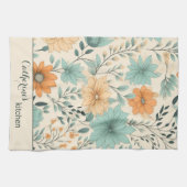 Retro Boho Bloemmotief op maat Theedoek (Horizontaal)