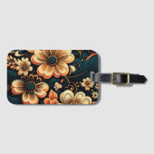 Retro-boho-bloemvermogen Bagagelabel (Voorkant (horizontaal))