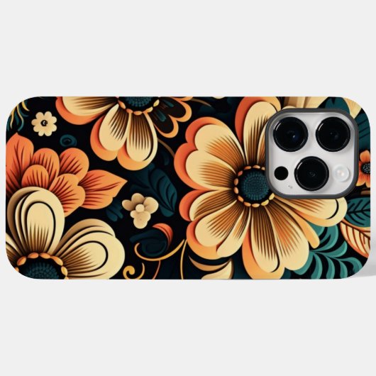 Retro-boho-bloemvermogen Case-Mate iPhone Case (Achterkant (horizontaal))
