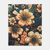 Retro-boho-bloemvermogen Fleece Deken (Voorkant)