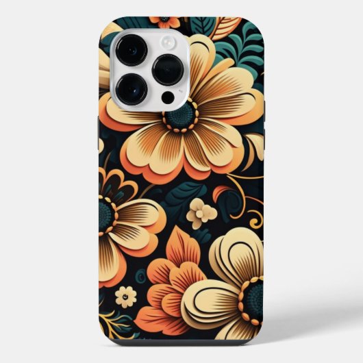 Retro-boho-bloemvermogen iPhone Hoesje (Achterkant)