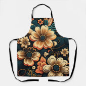 Retro-boho-bloemvermogen Schort (Voorkant)
