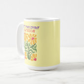 Retro Boho Blooming Flowers Inspiration Quote Koffiemok (Voorkant links)