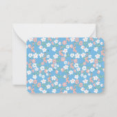 Retro Boho Blue Ditsy Floral Custom Gift Enclosure Notitiekaartje (Achterkant)