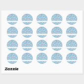 Retro Boho Blue Ditsy Floral Custom Vrijgezellenfe Ronde Sticker (Vel)