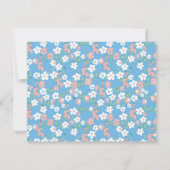 Retro Boho Blue Ditsy Floral Persoonlijke naam Notitiekaartje (Achterkant)