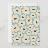 Retro Boho Blue White Floral Vrijgezellenfeest Kaart (Achterkant)