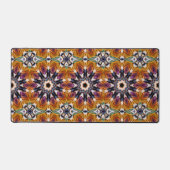 Retro Boho Bohemian Hippie Trippy Rosette Mandala Bureaumat (Voorkant)