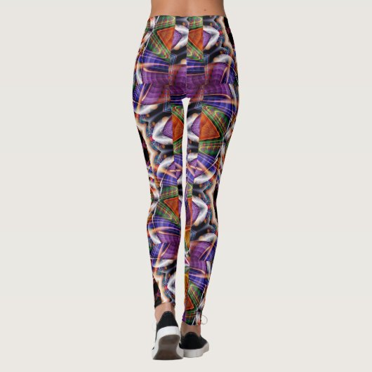 Retro Boho Bohemian Hippie Trippy Rosette Mandala Leggings (Achterkant)