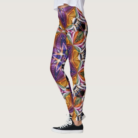 Retro Boho Bohemian Hippie Trippy Rosette Mandala Leggings (Links)