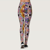 Retro Boho Bohemian Hippie Trippy Rosette Mandala Leggings (Achterkant)