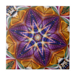 Retro Boho Bohemian Hippie Trippy Rosette Mandala Tegeltje