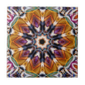 Retro Boho Bohemian Hippie Trippy Rosette Mandala Tegeltje (Voorkant)