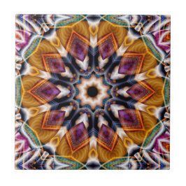 Retro Boho Bohemian Hippie Trippy Rosette Mandala Tegeltje