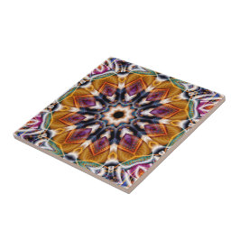 Retro Boho Bohemian Hippie Trippy Rosette Mandala Tegeltje