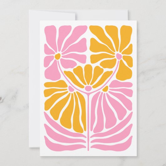 Retro Boho Bold Bloemen Bruids Douche Uitnodiging (Achterkant)