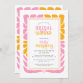 Retro Boho Bold Bloemen Bruids Douche Uitnodiging (Voorkant / Achterkant)