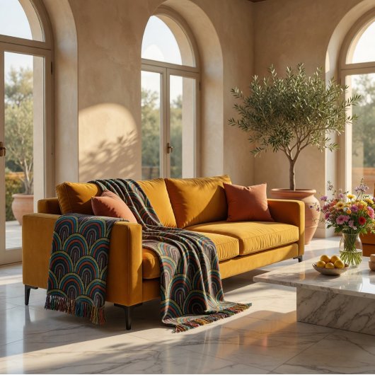 retro-boho-boogpatroon deken