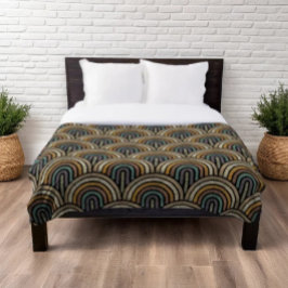 retro-boho-boogpatroon fleece deken