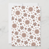 Retro Boho Brown Arch Daisy Floral Baby Shower Kaart (Achterkant)