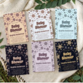 Retro Boho Brown Arch Daisy Floral Baby Shower Kaart