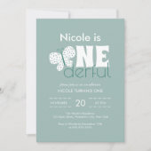 Retro Boho Butterfly 1e verjaardag Dusty Blue Kaart (Voorkant)