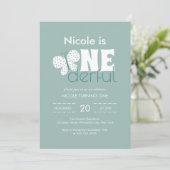 Retro Boho Butterfly 1e verjaardag Dusty Blue Kaart (Staand voorkant)