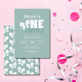 Retro Boho Butterfly 1e verjaardag Dusty Blue Kaart