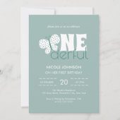 Retro Boho Butterfly Kinder 1e Verjaardag Dusty Bl Kaart (Voorkant)