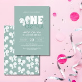 Retro Boho Butterfly Kinder 1e Verjaardag Dusty Bl Kaart