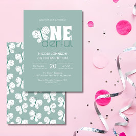 Retro Boho Butterfly Kinder 1e Verjaardag Dusty Bl Kaart