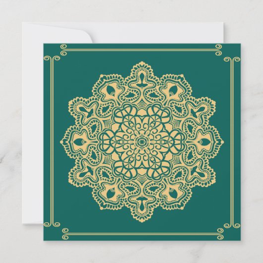 Retro Boho Chic Bohemian Hippie Rosette Mandala Kaart (Voorkant)